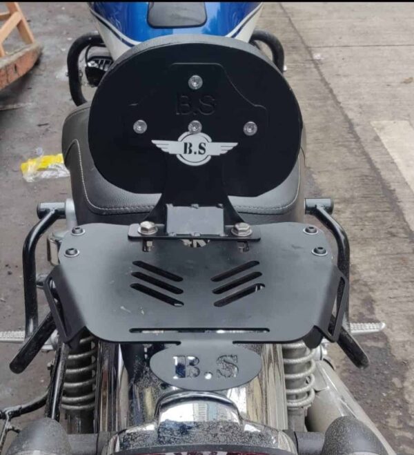 Honda Hiness CB 350 Backrest with TopRack Stainless Steel - BS Auto - Image 8