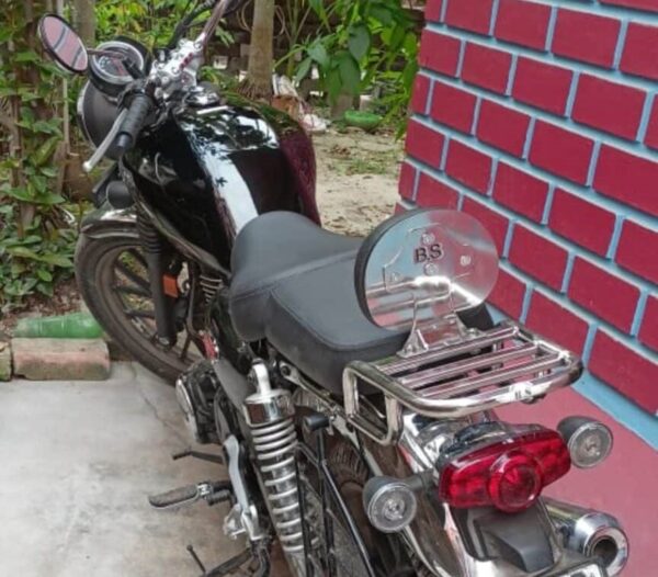 Honda Hiness CB 350 Backrest with Luggage Rack Long Pipe Stainless Steel- BS Auto - Image 4
