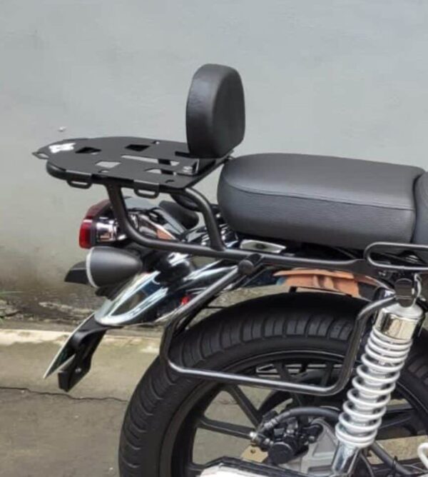 Honda Hiness CB 350 Backrest with TopRack v2 Stainless Steel - BS Auto - Image 2