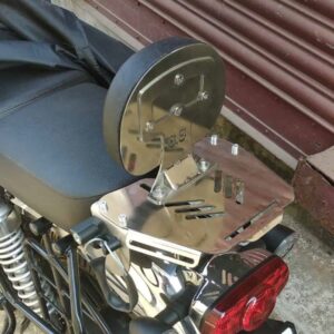 Honda Hiness CB 350 Backrest with TopRack Stainless Steel - BS Auto