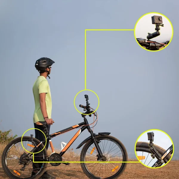 360° Motorcycle Bike Handlebar Camera Mount Bracket | 1/4 Metal Stand for GoPro Hero 13–4 & Other Action Cameras - Image 5