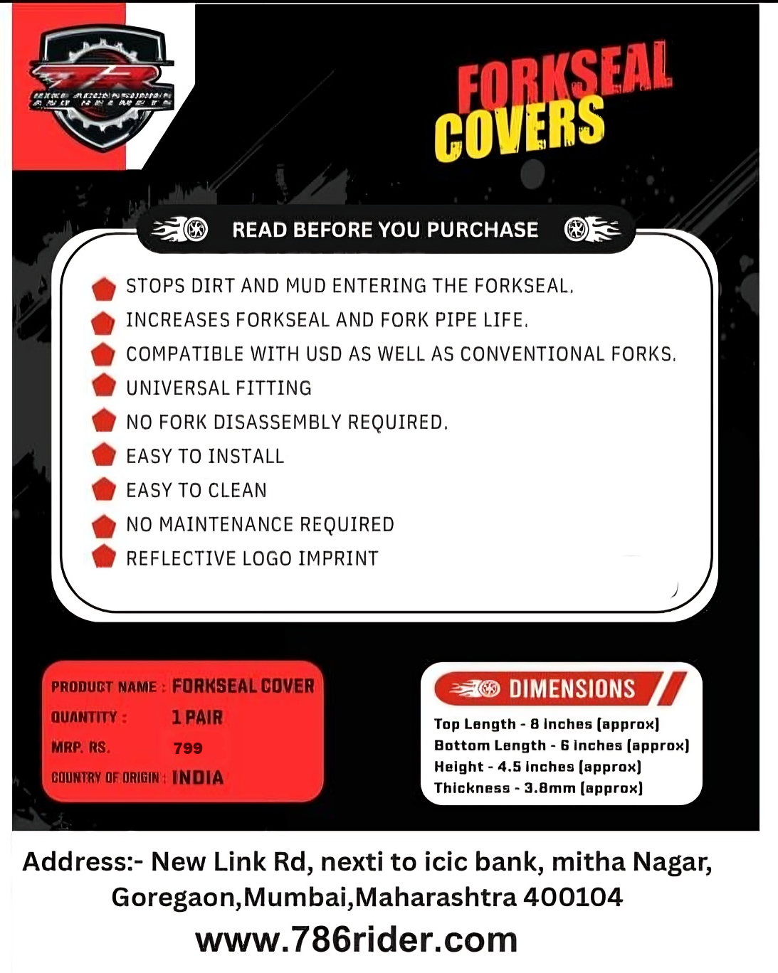 Universal Fork Sleeves Covers - 7rCustoms - Image 2